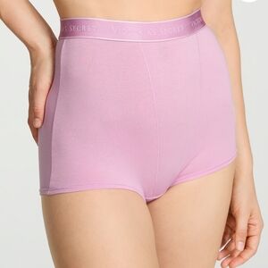 💗(2)NWT Victoria's Secret Cotton Logo High-Waist Boyshort Panty Size Large